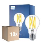 Fordelspakke 10x Philips Master LED E27 Pære Filament Klar 10.5W 1521lm - 922-927 Dim To Warm | Bedste Farvegengivelse - Dæmpbar - Erstatter 100W