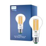 Philips MASTER LED Pære Ultra Efficient E27 Pære klar 4W 840lm - 827 ekstra varm hvid | dæmpbar - erstatter 60W