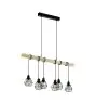 Eglo Pendel Lampe Townshend 5 Stål Træ Sort | IP20 - Egnet til 6x E27 