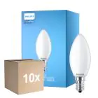 Fordelspakke 10x Philips Corepro LED Kerte E14 matt 6.5W 806lm - 840 kold hvid | erstatter 60W