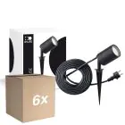 Fordelspakke 6x D'Lite Jordspyd Lys Fuse Strømkabel Sort | IP65 - Egnet til 1x GU10 | incl. cable 2 Meter