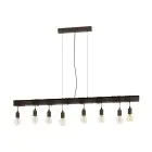 Eglo Pendel Lampe Townshend 4 Stål Brun Sort | IP20 - Egnet til 8x E27 